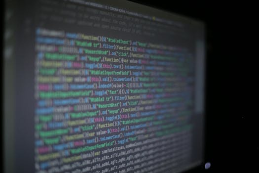 code on screen
