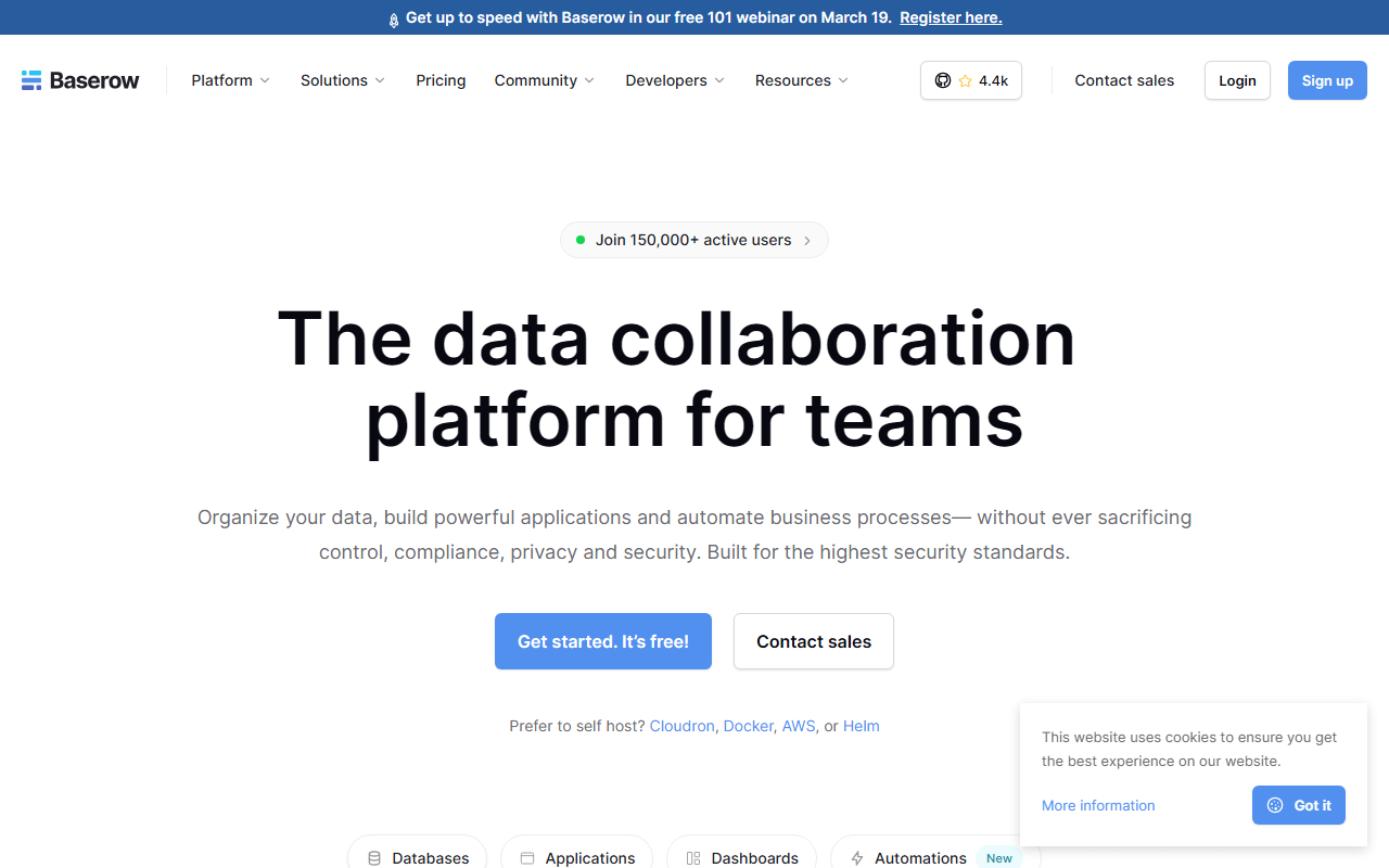 Baserow screenshot