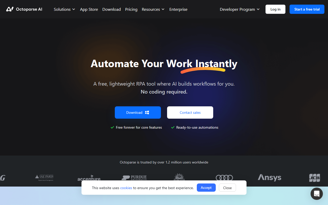 Octoparse screenshot